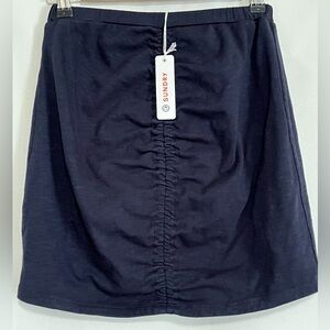 Sundry ruched Mini skirt navy Blue Womens Size 2 medium.